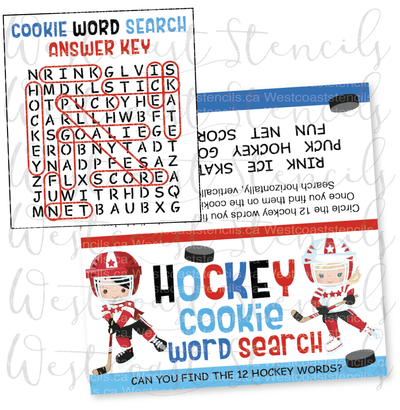 DIGITAL Hockey Word Search Bag Topper