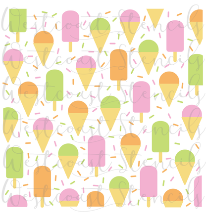 Ice Cream and Popsicles Stencil