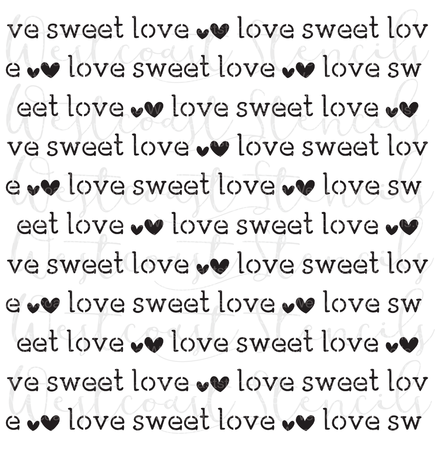 Love Sweet Love Background Stencil