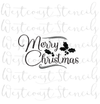 Merry Christmas with Holly Stencil