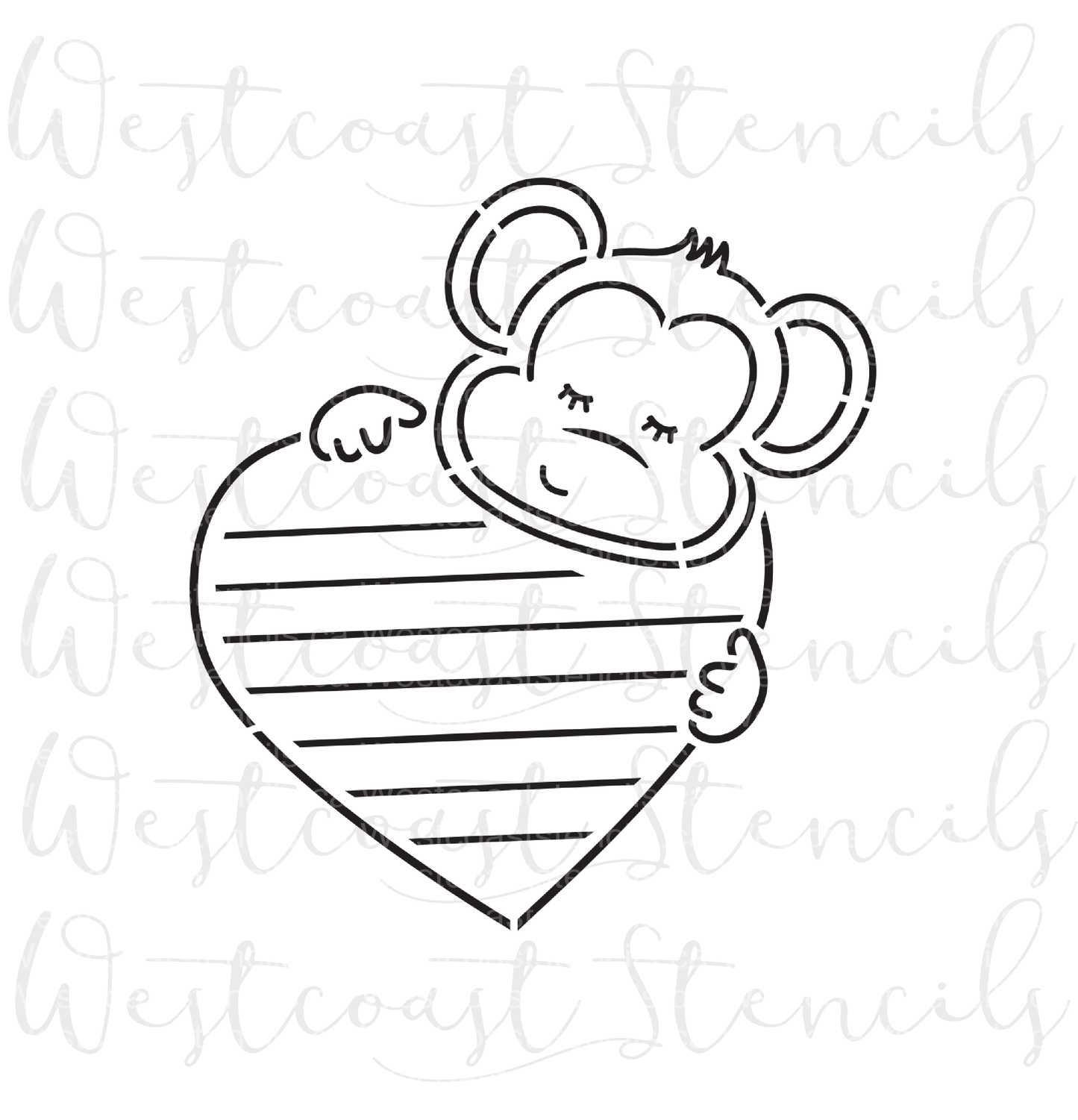 PYO Monkey Heart Letter Stencil