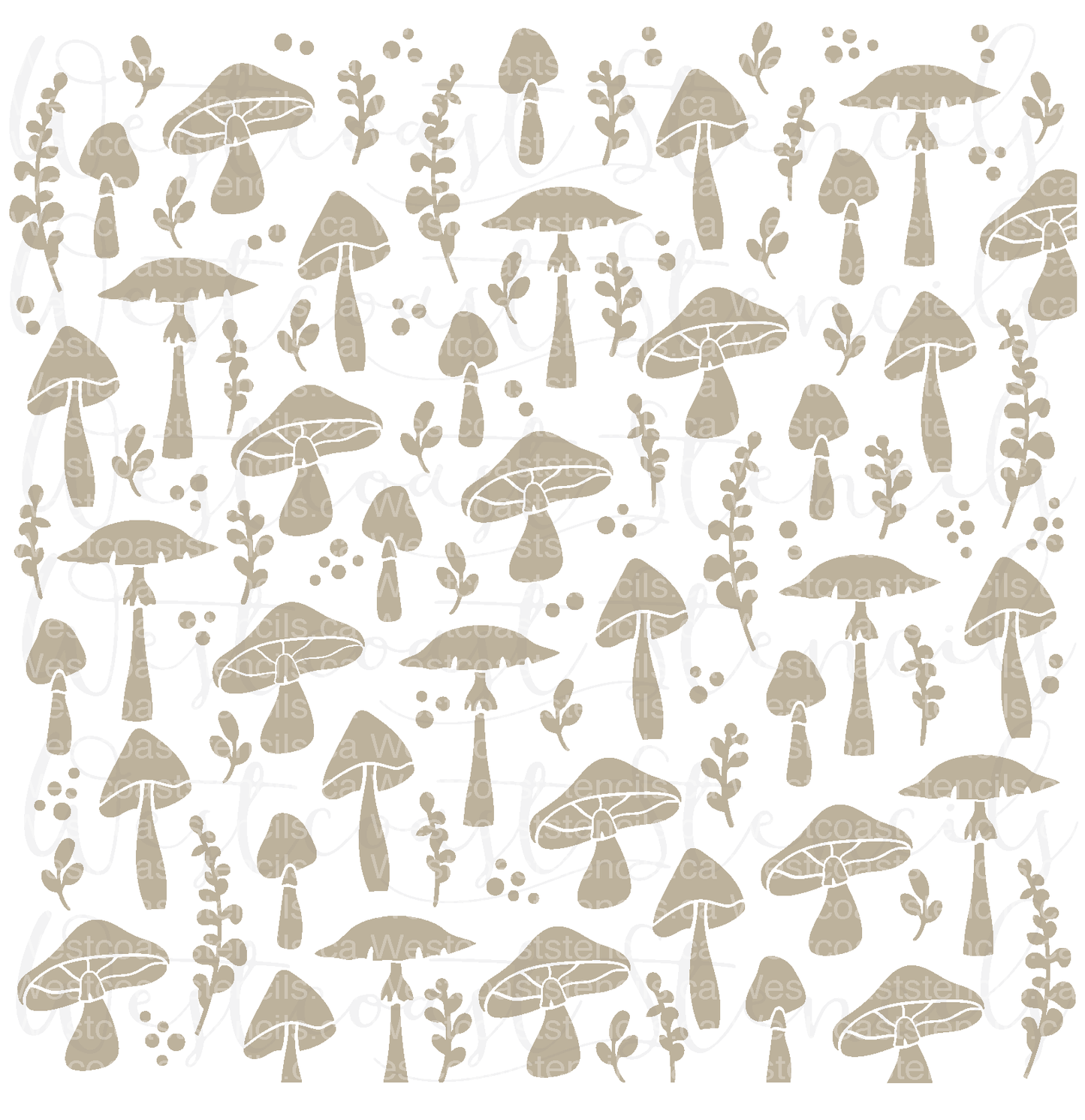 Forest Mushrooms Stencil