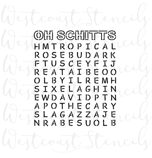 Oh Schitts Word Search Stencil