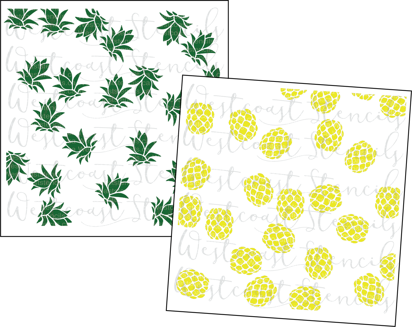 Pineapple Background Stencil, 2 Piece