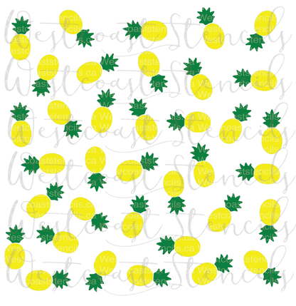 Pineapple Background Stencil, Small