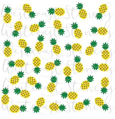Pineapple Background Stencil, Small