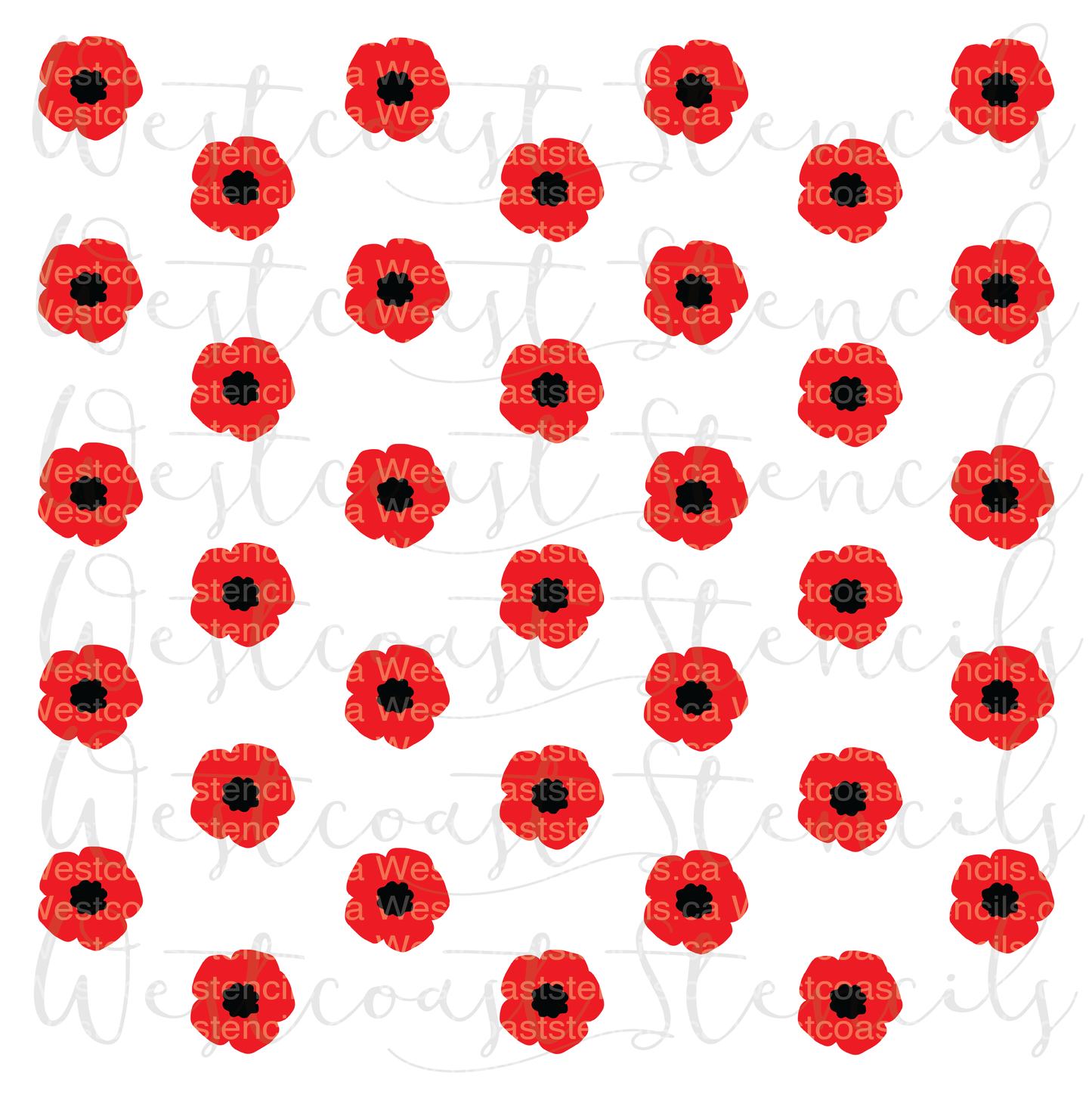 Poppy Background Stencil, Small