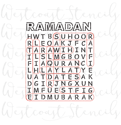 Ramadan Word Search Stencil, STYLE 2