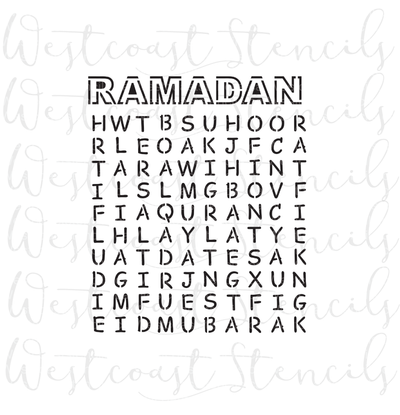 Ramadan Word Search Stencil, STYLE 2