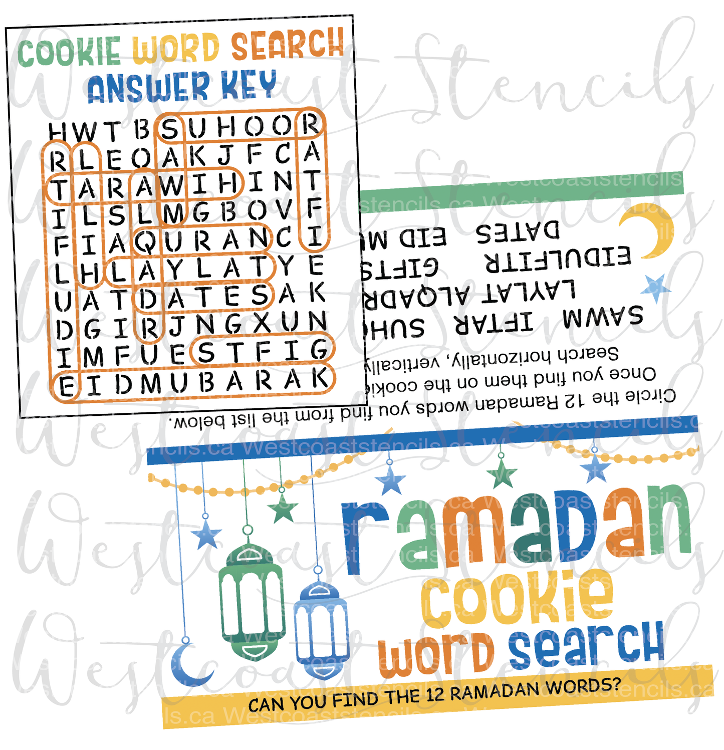 DIGITAL Ramadan Word Search Bag Topper, STYLE 2