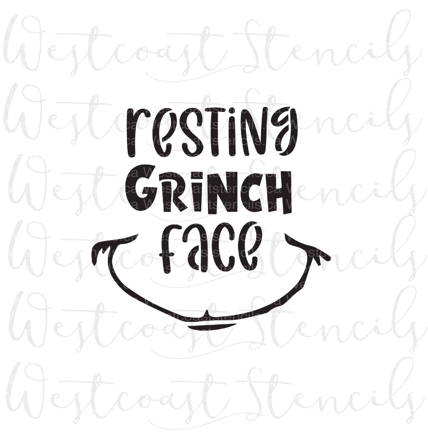 Resting Grinch Face Stencil