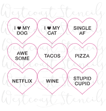 Single AF Convo Hearts Stencil