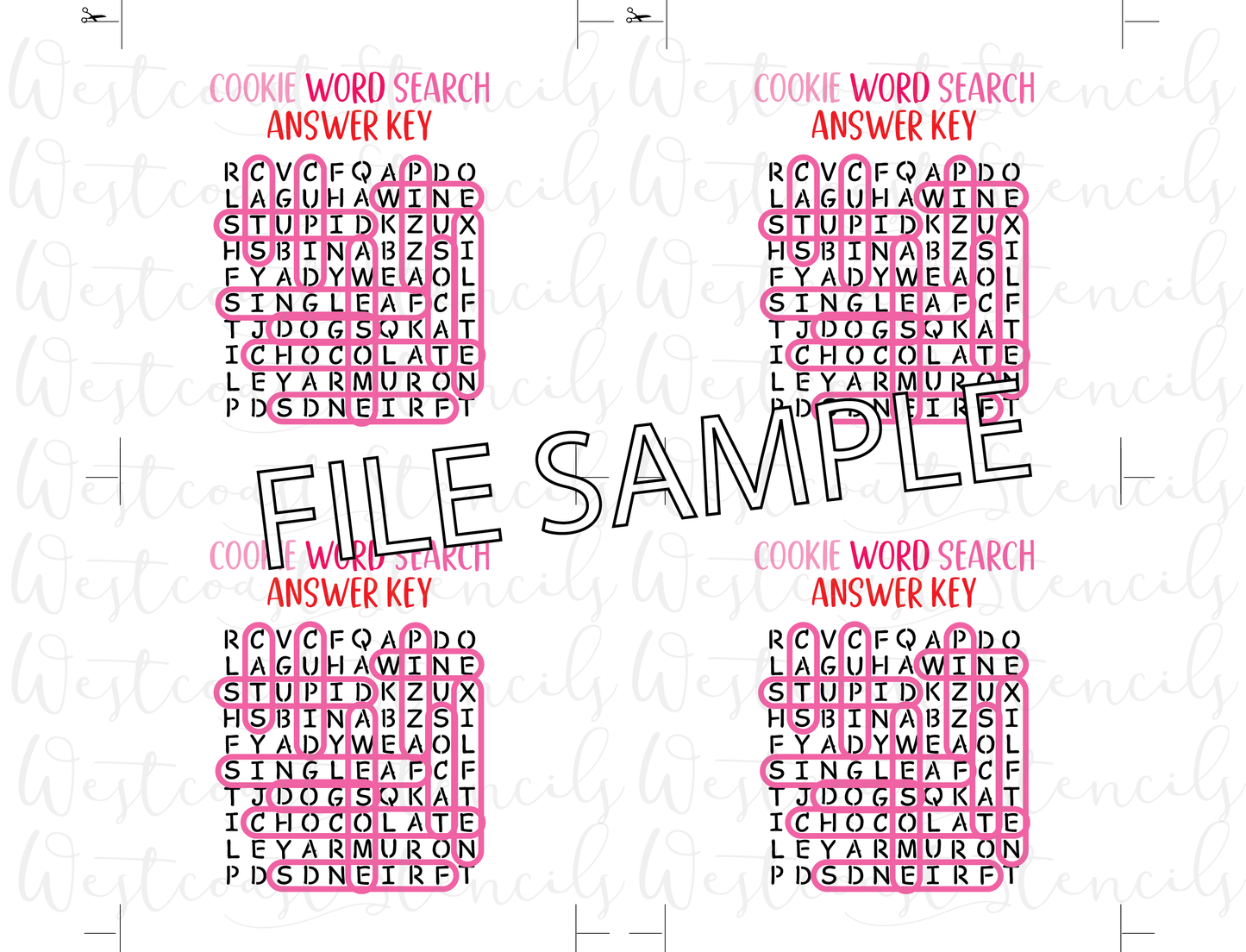 DIGITAL Single AF Word Search Bag Topper