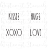 Valentine Skinny Words Stencil