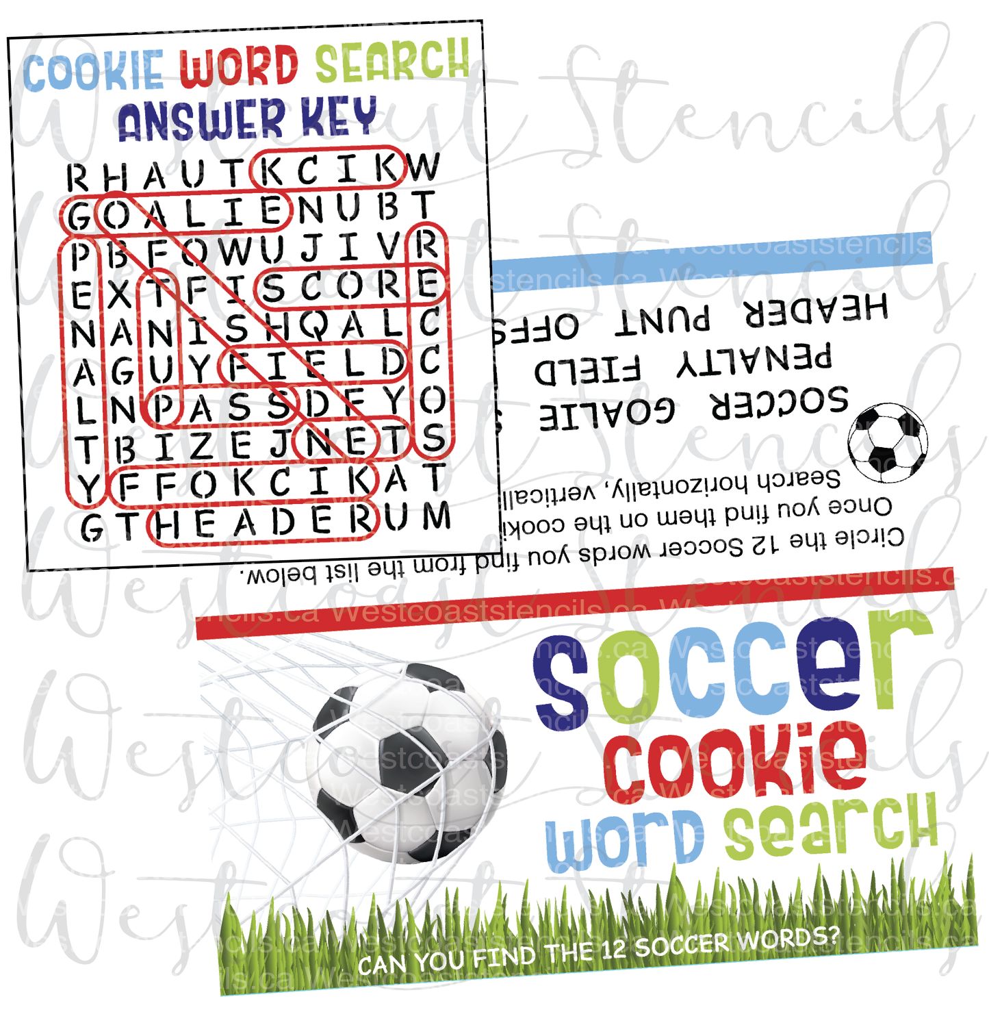 DIGITAL Soccer Word Search Bag Topper