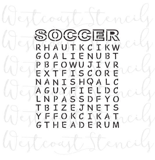 Soccer Word Search Stencil