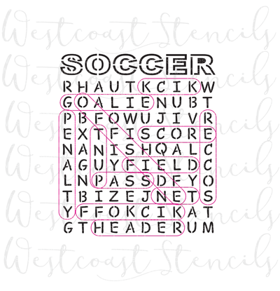Soccer Word Search Stencil