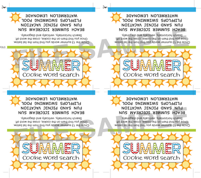 DIGITAL Summer Word Search Bag Topper, Style 2