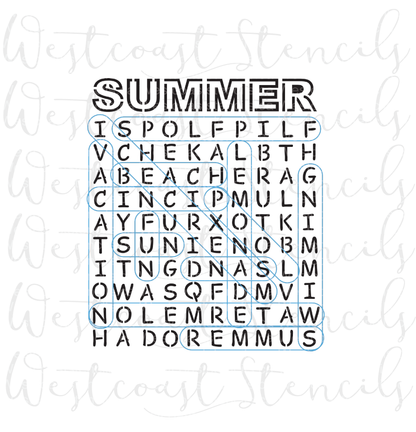 Summer Word Search Stencil