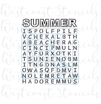Summer Word Search Stencil