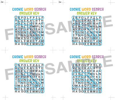 DIGITAL Summer Word Search Bag Topper, Style 1