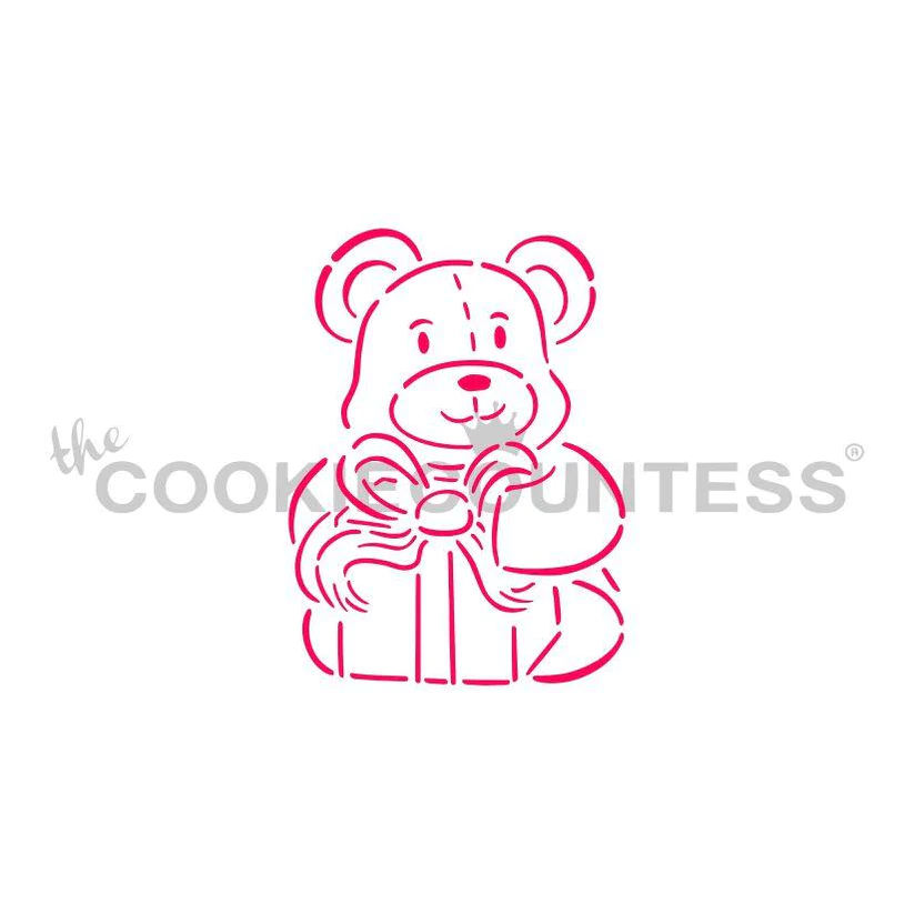 Teddy Bear with Gift PYO Stencil