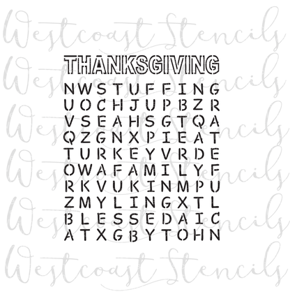 Thanksgiving Word Search Stencil