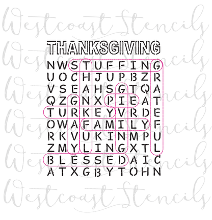 Thanksgiving Word Search Stencil