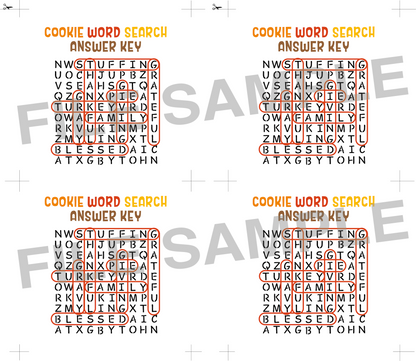 DIGITAL Thanksgiving Word Search Bag Topper