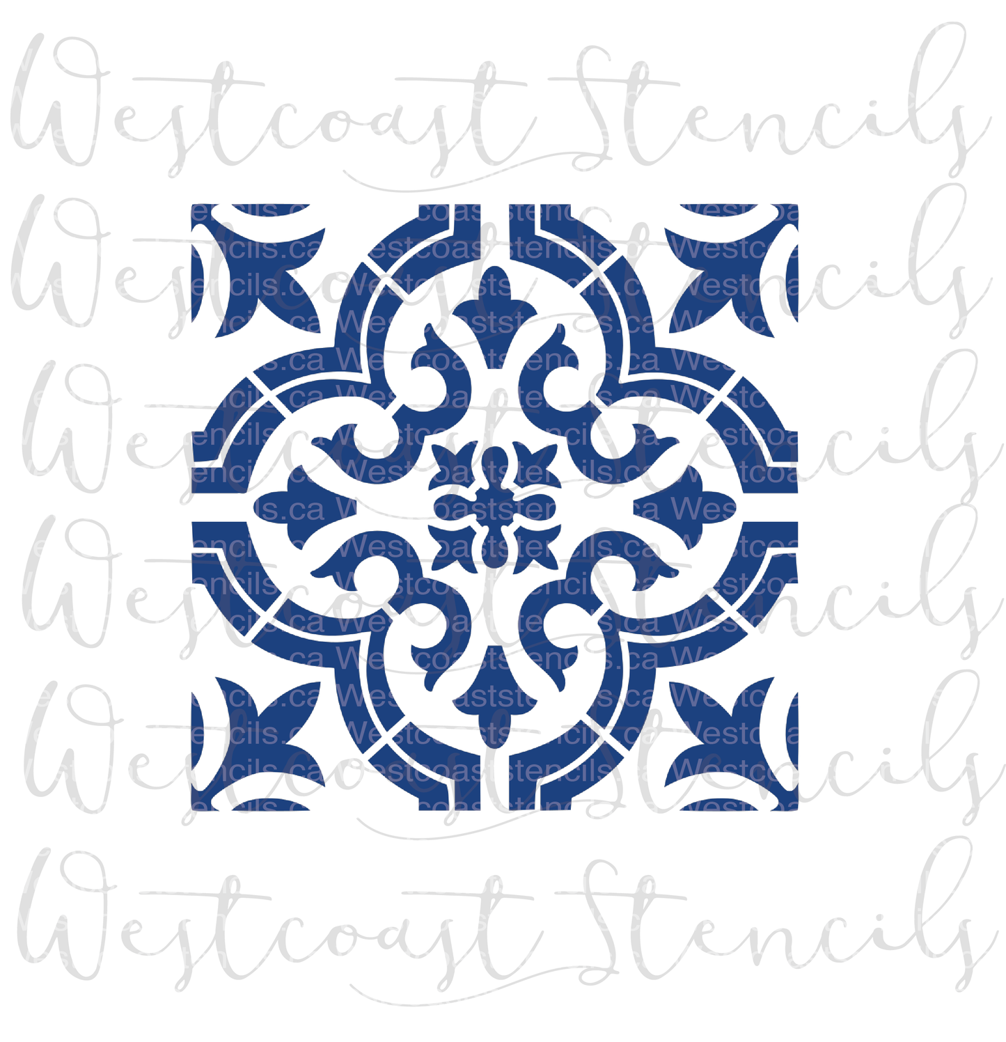 Portuguese Tile Stencil, Style 1