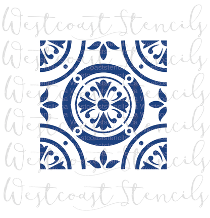 Portuguese Tile Stencil, Style 3