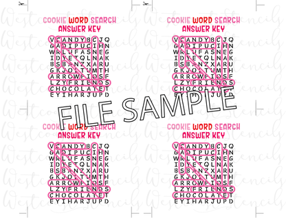 DIGITAL Valentine Word Search Bag Topper