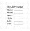 Valentine Word Scramble Stencil