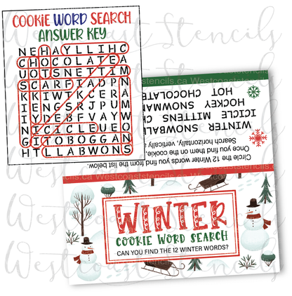 DIGITAL Winter Word Search Bag Topper