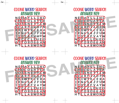 DIGITAL Winter Word Search Bag Topper