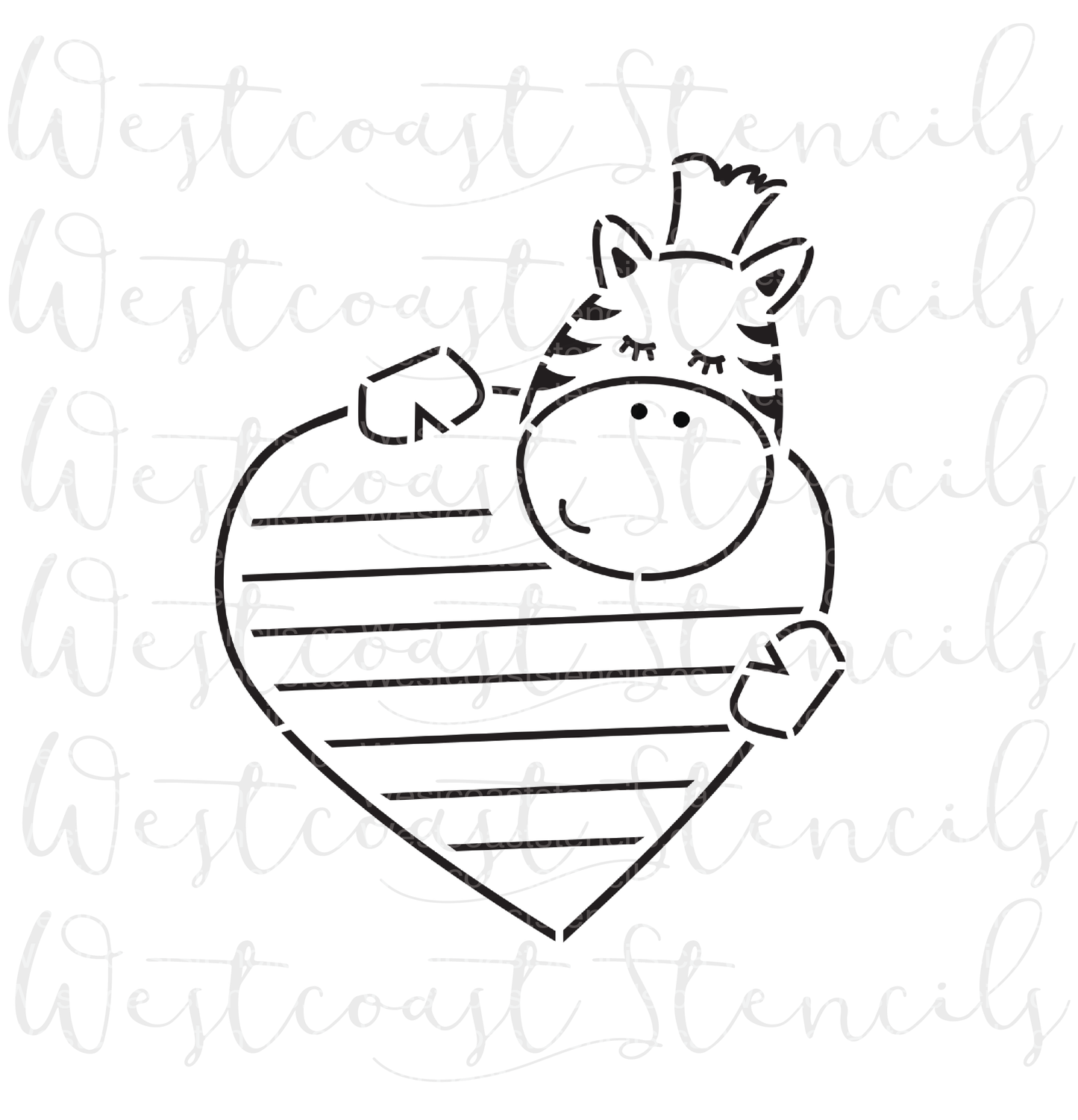 PYO Zebra Heart Letter Stencil