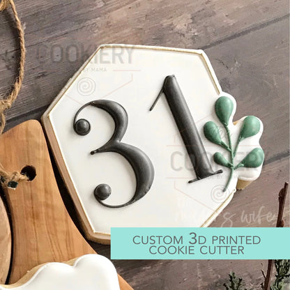 GEOMETRIC LEAF PLAQUE COOKIE CUTTER - WEDDING FLORAL COOKIE CUTTER PLAQUE - 3D PRINTED COOKIE CUTTER - TCK36179