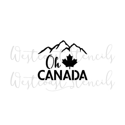 Oh Canada Mountains Stencil