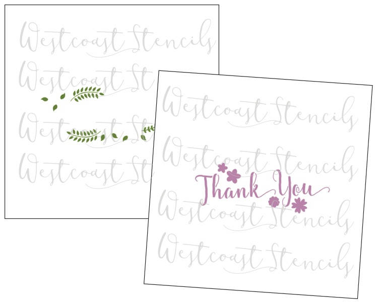 Thank You Stencil, 2 piece