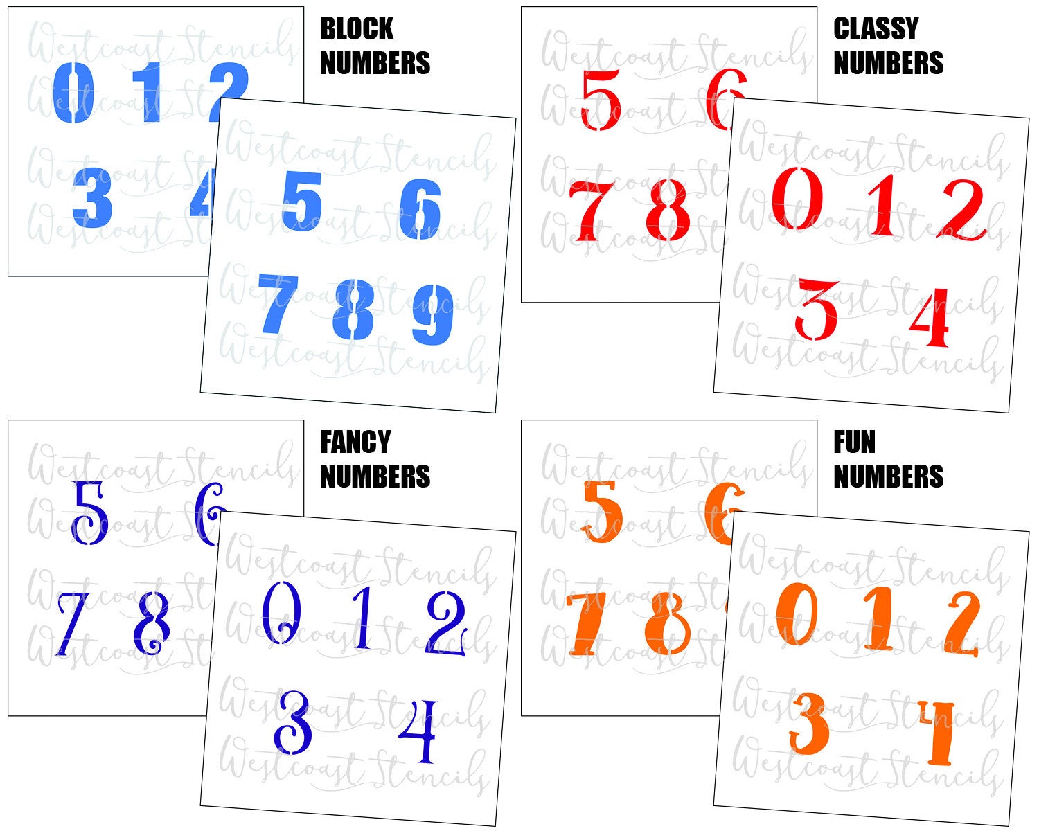 Fancy Number Stencils