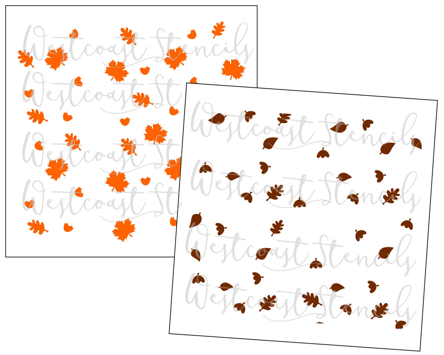 Leaf and Acorn Background Stencil