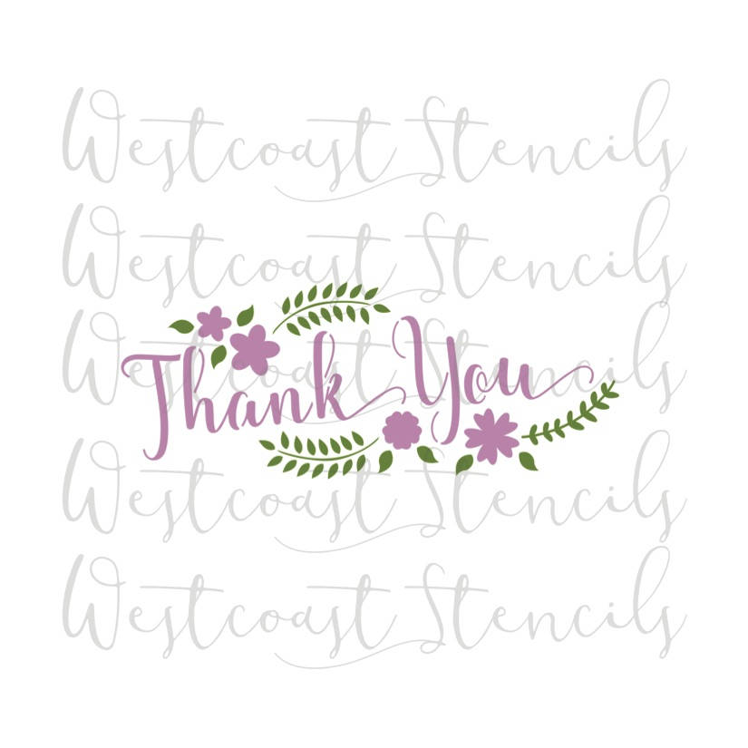 Thank You Stencil, 2 piece