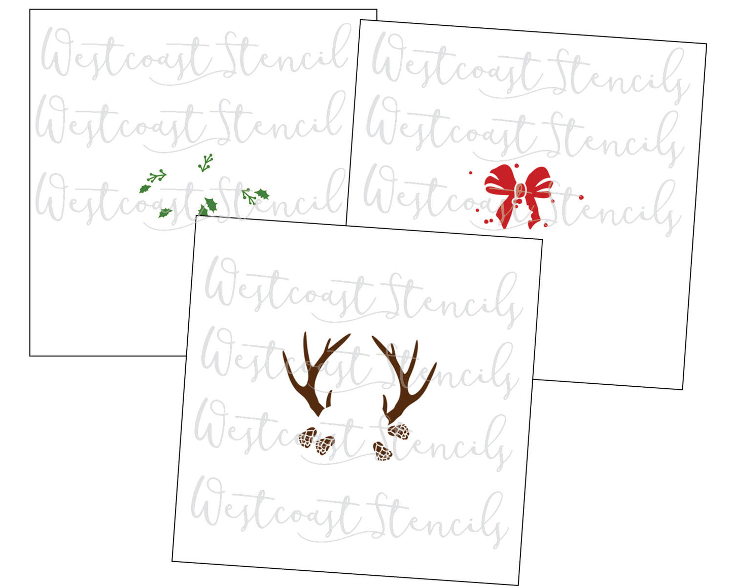 Antlers with Bow Stencil