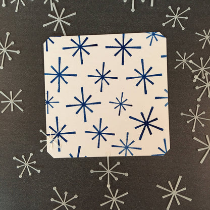 Retro Snowflakes Stencil, Style 1