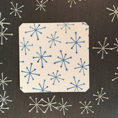 Retro Snowflakes Stencil, Style 2