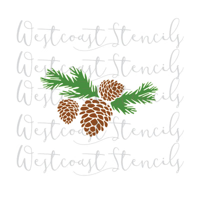 Pinecones and Pine Stencil
