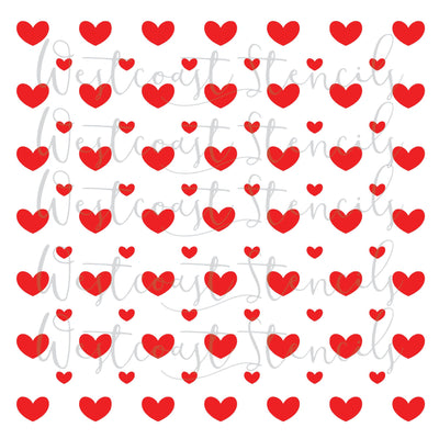 Heart Rows Stencil