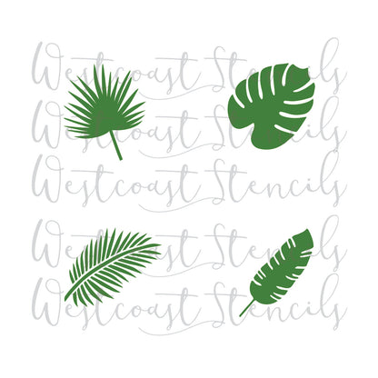 Tropical Leaf Set Stencil