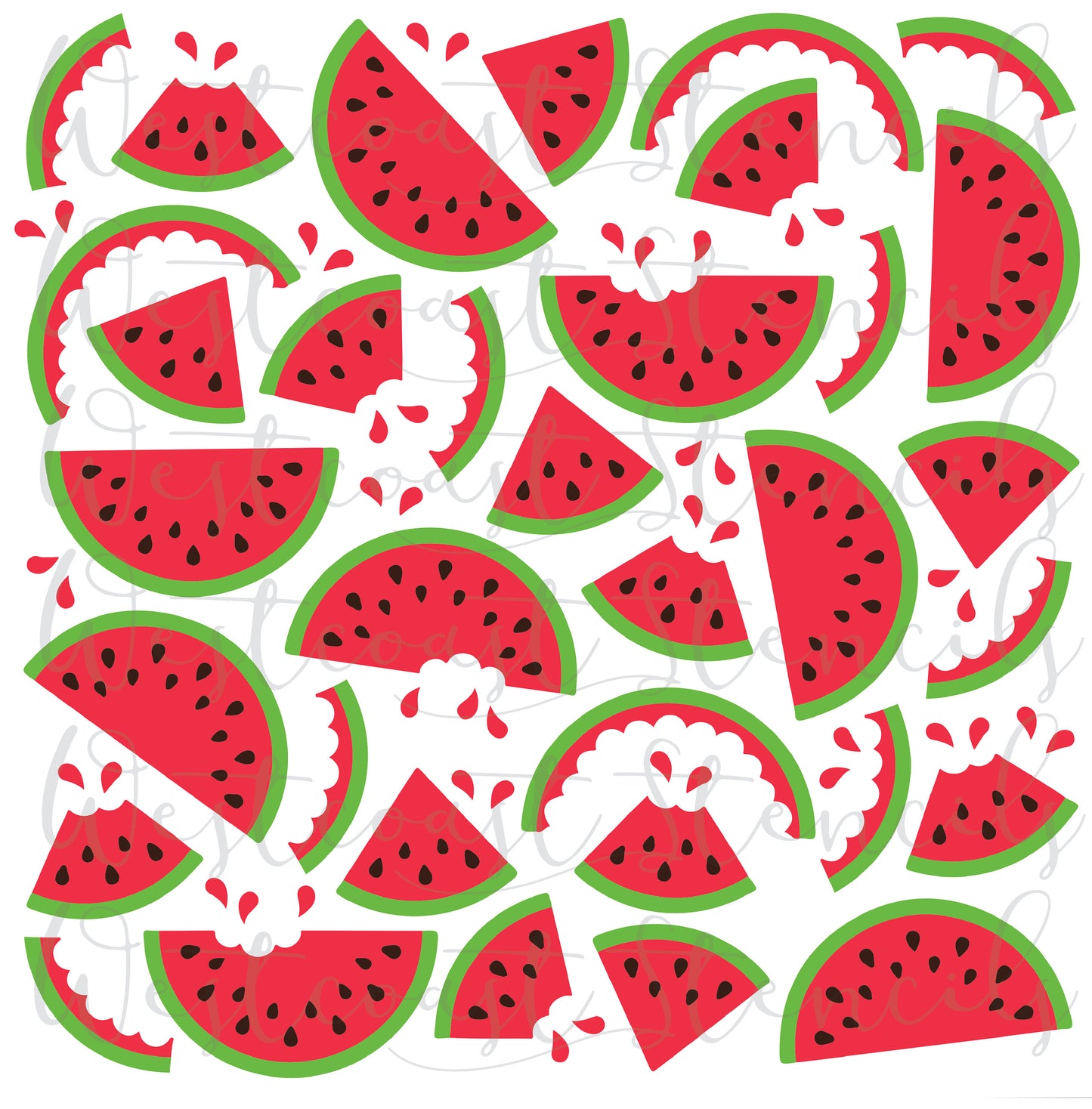 Watermelon Pattern Stencil