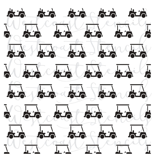 Golf Cart Background Stencil